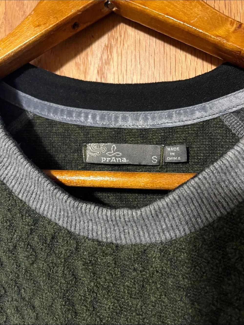 Prana Olive Green & Gray Women's Crewneck Sweater